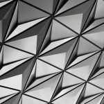 Geometric pattern of interconnected triangles in black and white